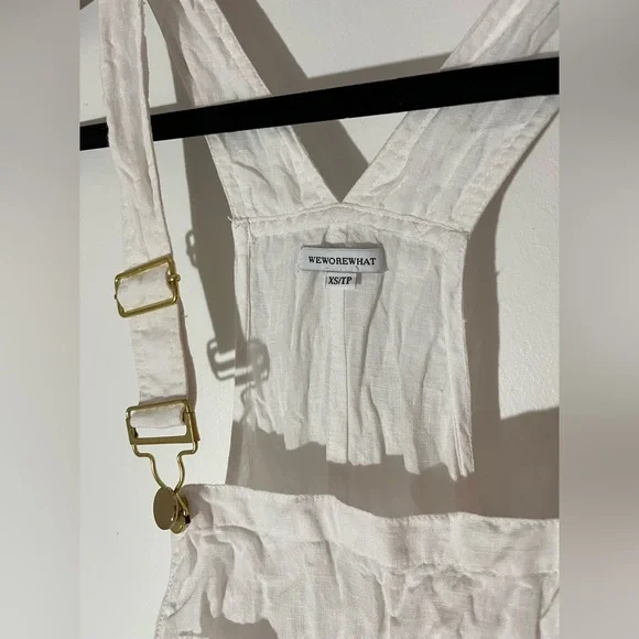 WeWoreWhat White Linen Overalls - Picture 2 of 10